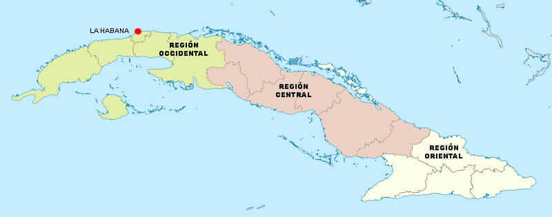 Resultado de imagen de principales regiones de cuba